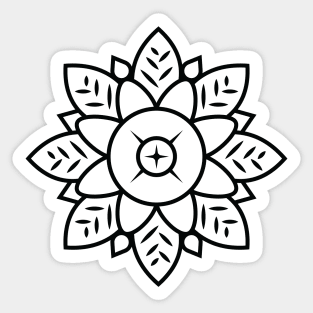 Flower Line Art Pattern Sticker